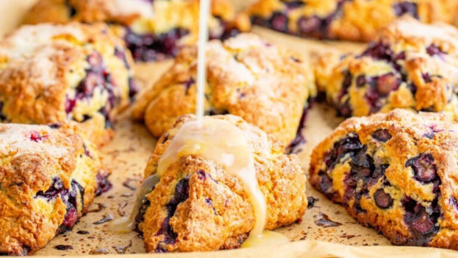 Blueberry Lemon Scones With Lemon Glaze recipe by Kitchen Divas.