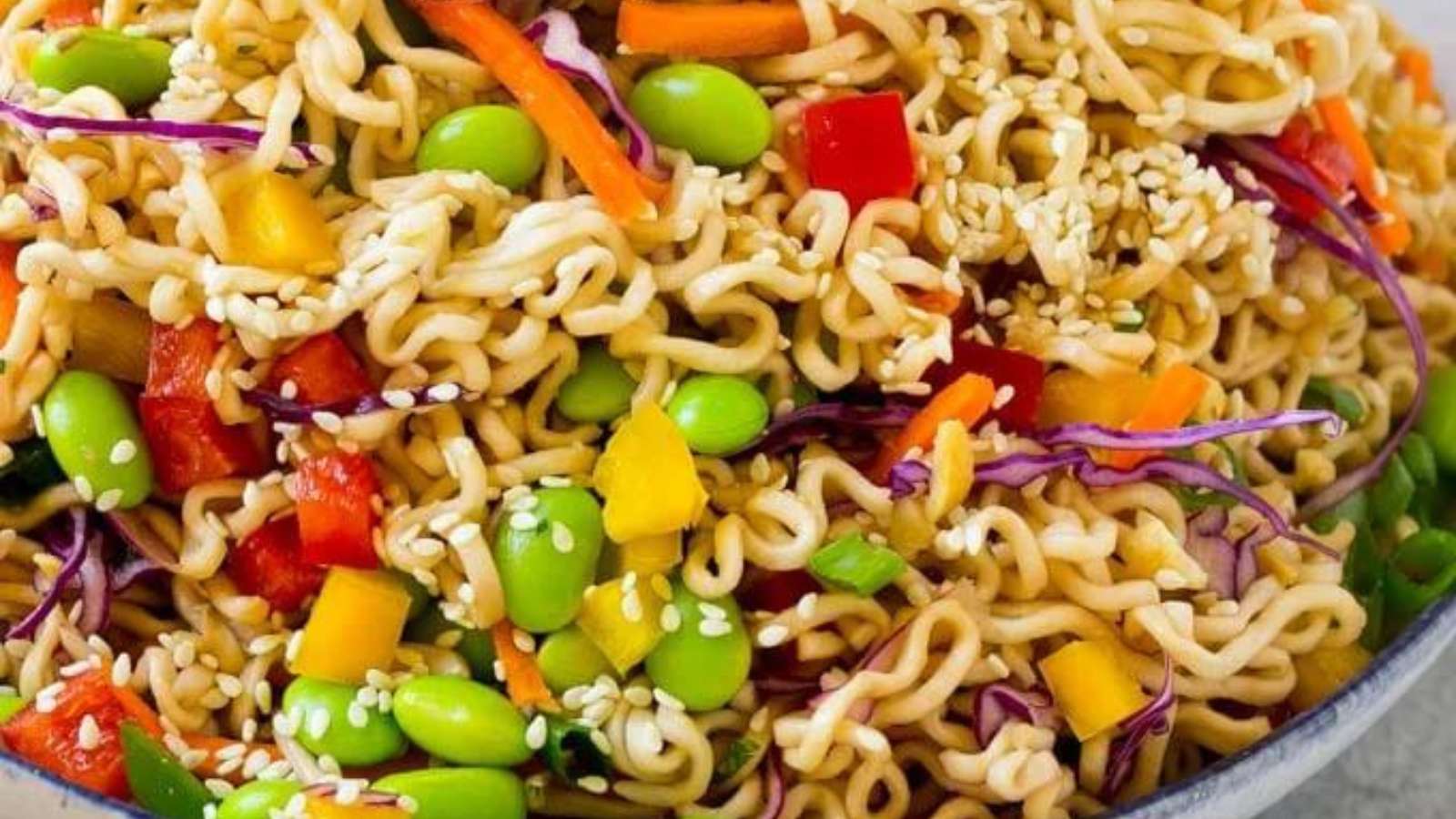 Asian Noodle Salad recipe by Dinner at the Zoo.