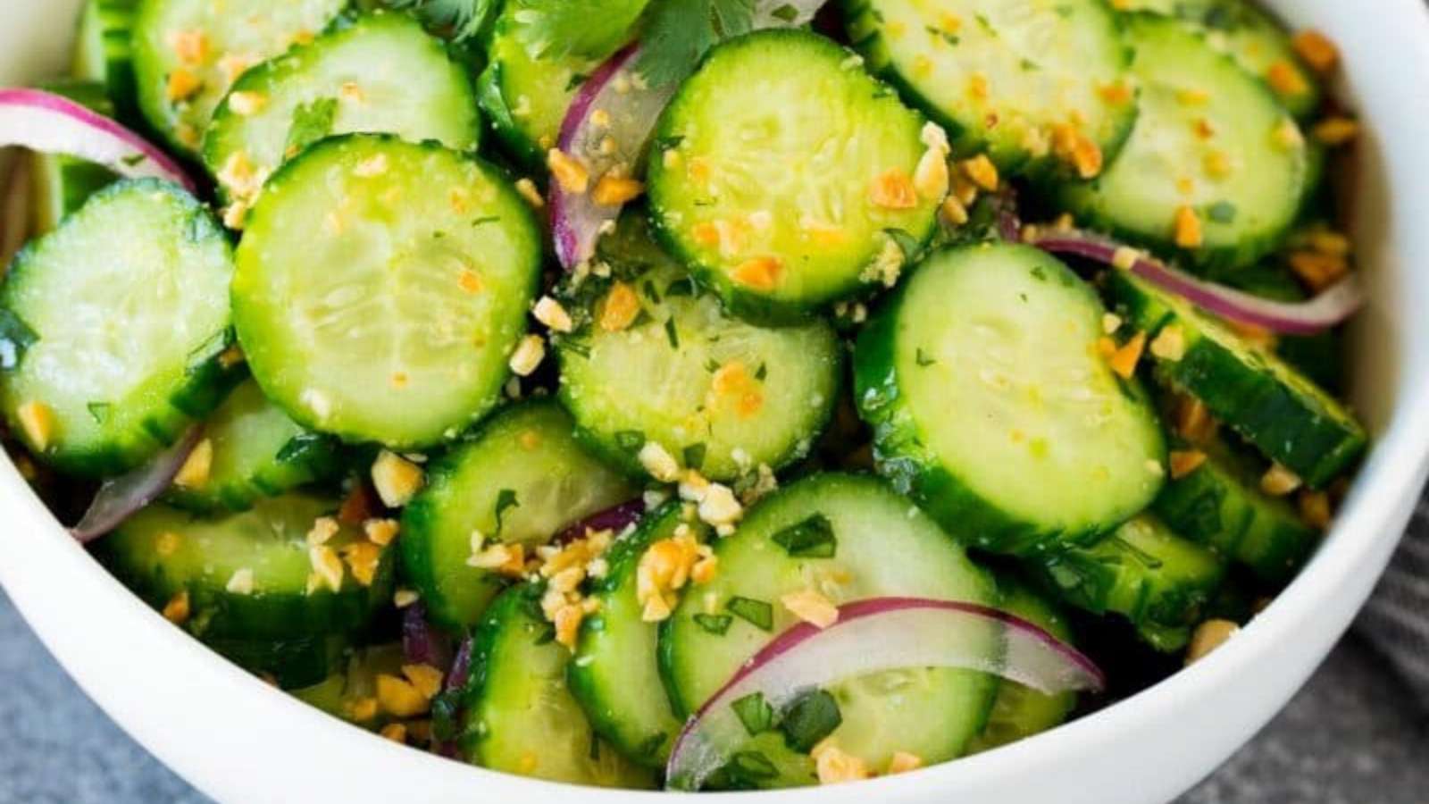 Thai Cucumber Salad recipe by Dinner at the Zoo.
