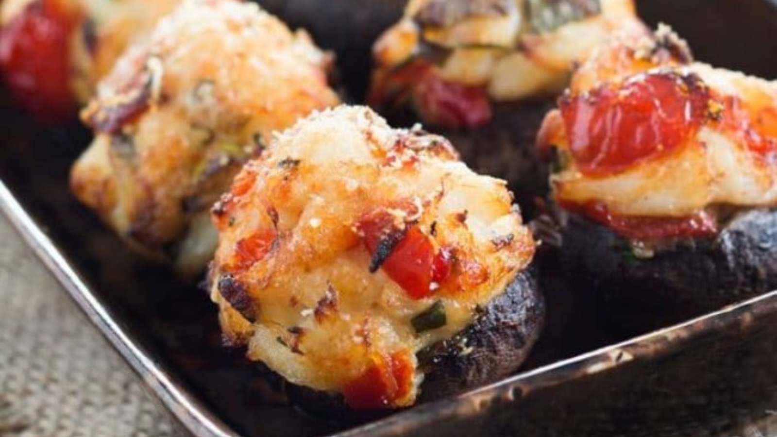 Easy Crab Stuffed Mushrooms recipe by Erren’s Kitchen.