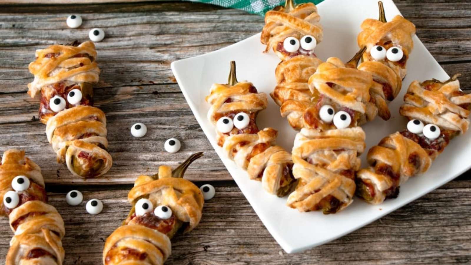 Easy Mummy Jalapeno Poppers recipe by Kim Schob.