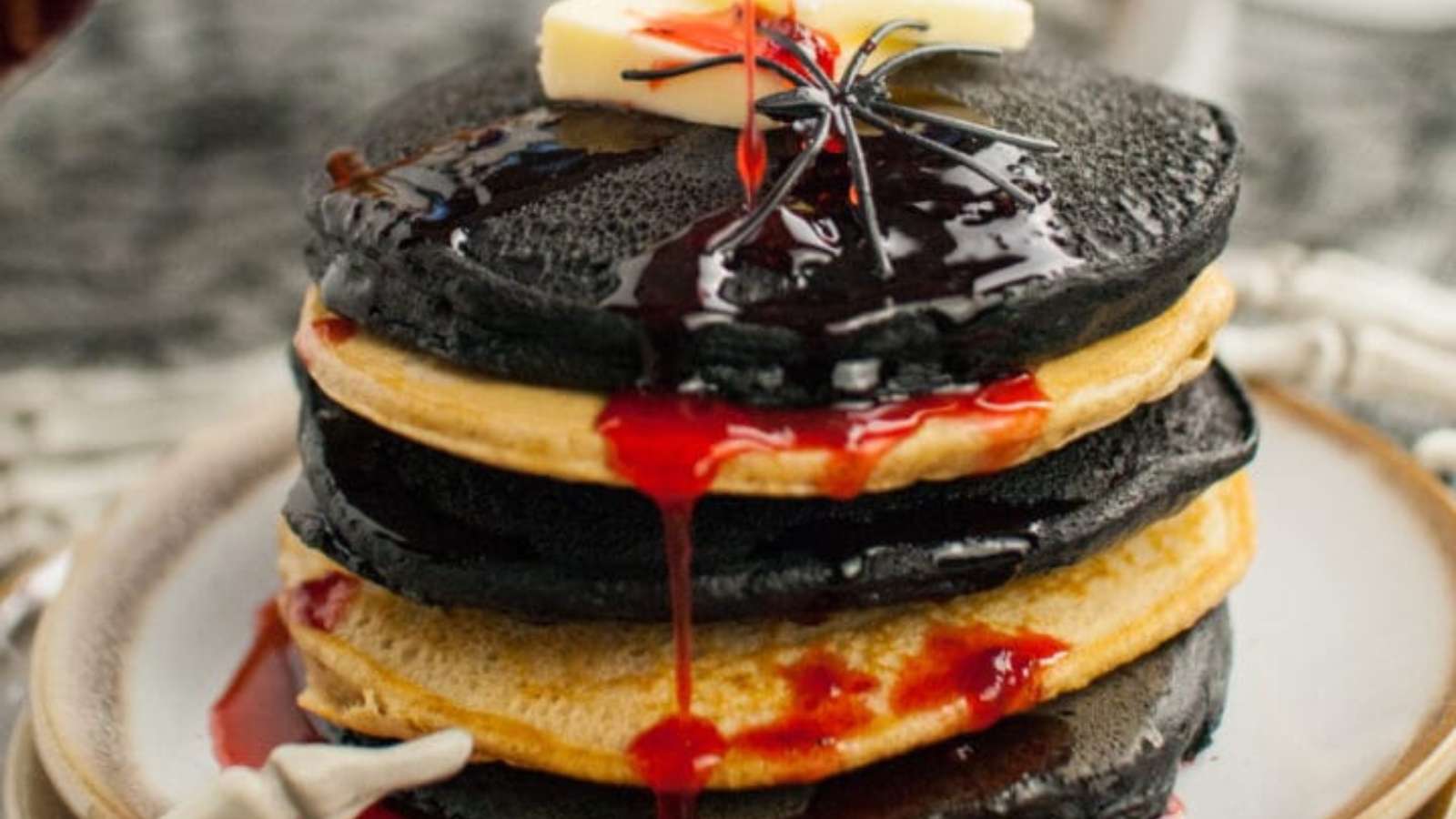 Festive Halloween Pancakes recipe by Kitchen Divas.