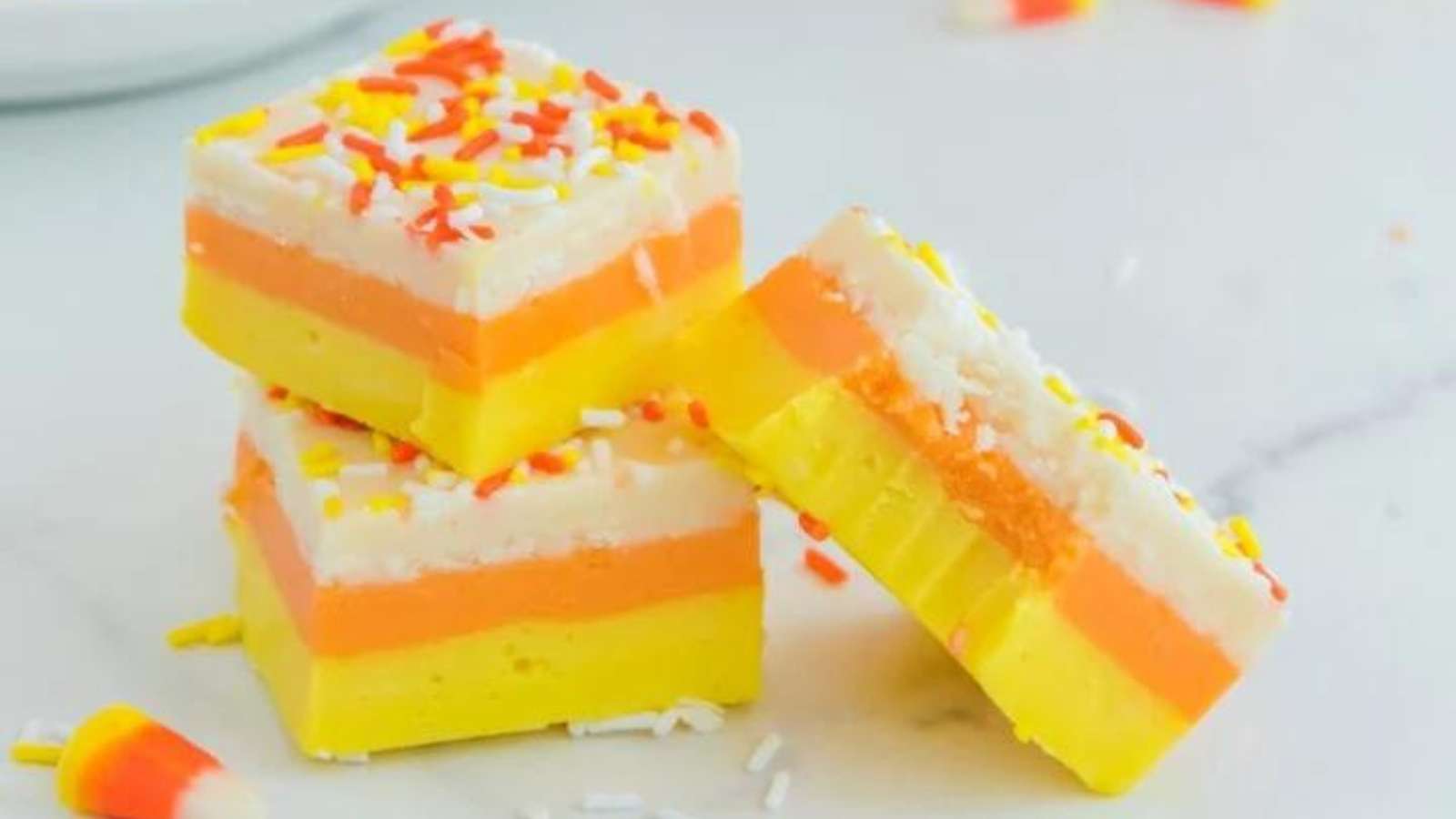 Halloween Candy Corn Fudge recipe by Kitchen Divas.