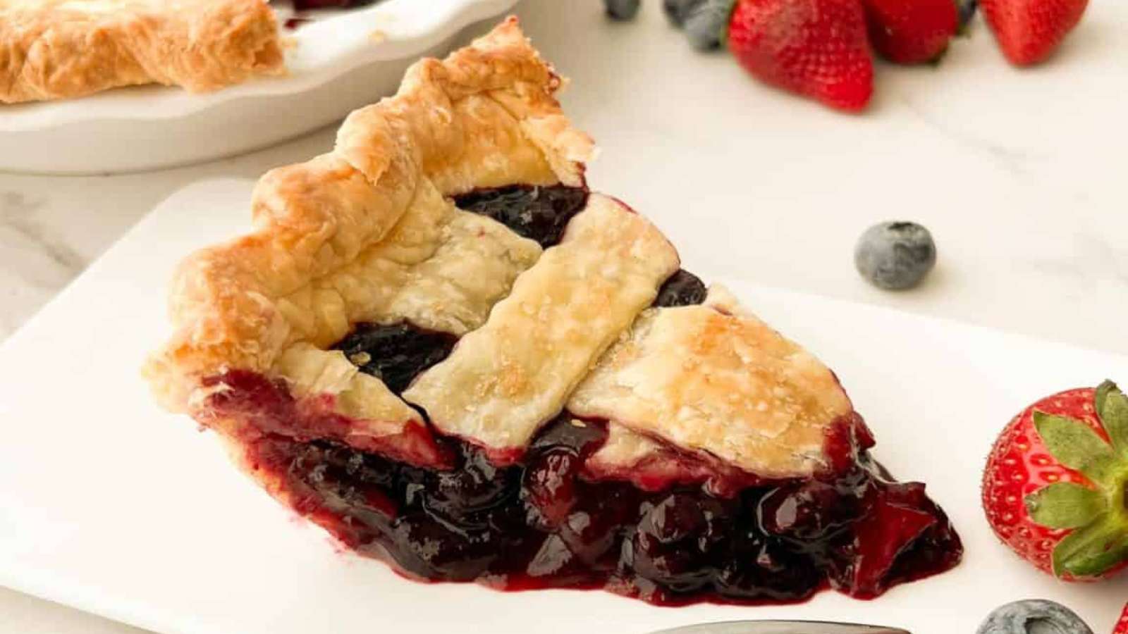 Blueberry Strawberry Pie recipe by Little Nonni.
