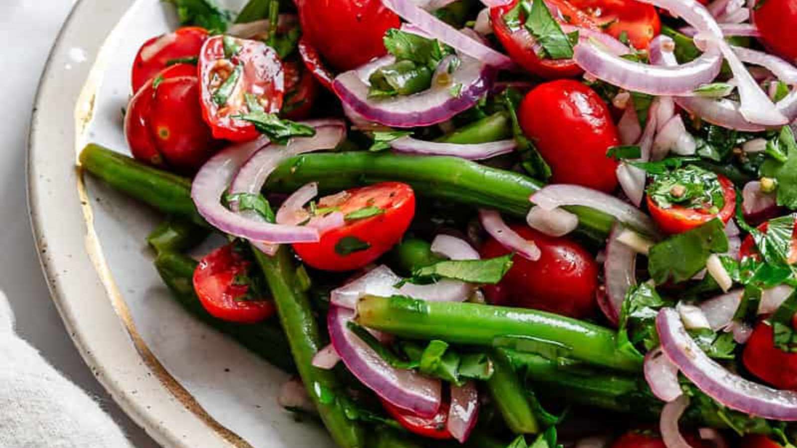 Green Bean Salad recipe by Plant-Based on a Budget.