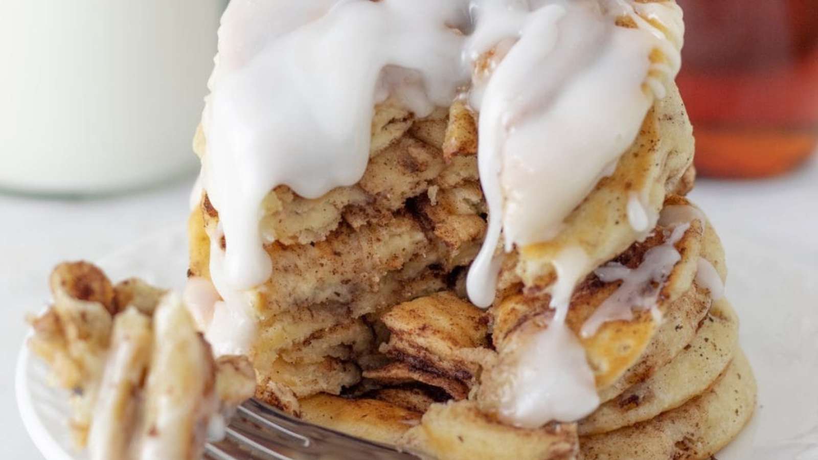 Cinnamon Roll Pancakes recipe by Princess Pinky Girl.