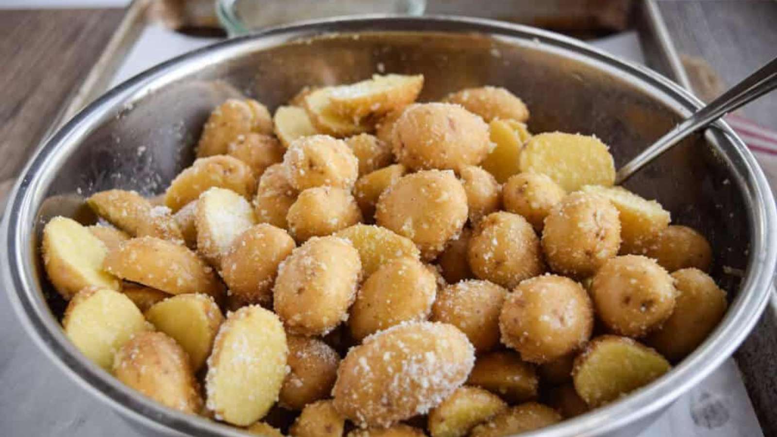 Roasted Mini Potatoes recipe by Seasonal Cravings.