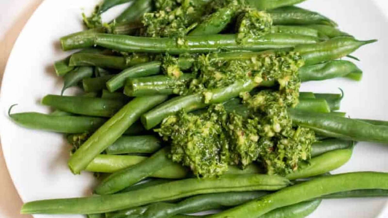 Parsley Pesto Green Beans recipe by Served From Scratch.