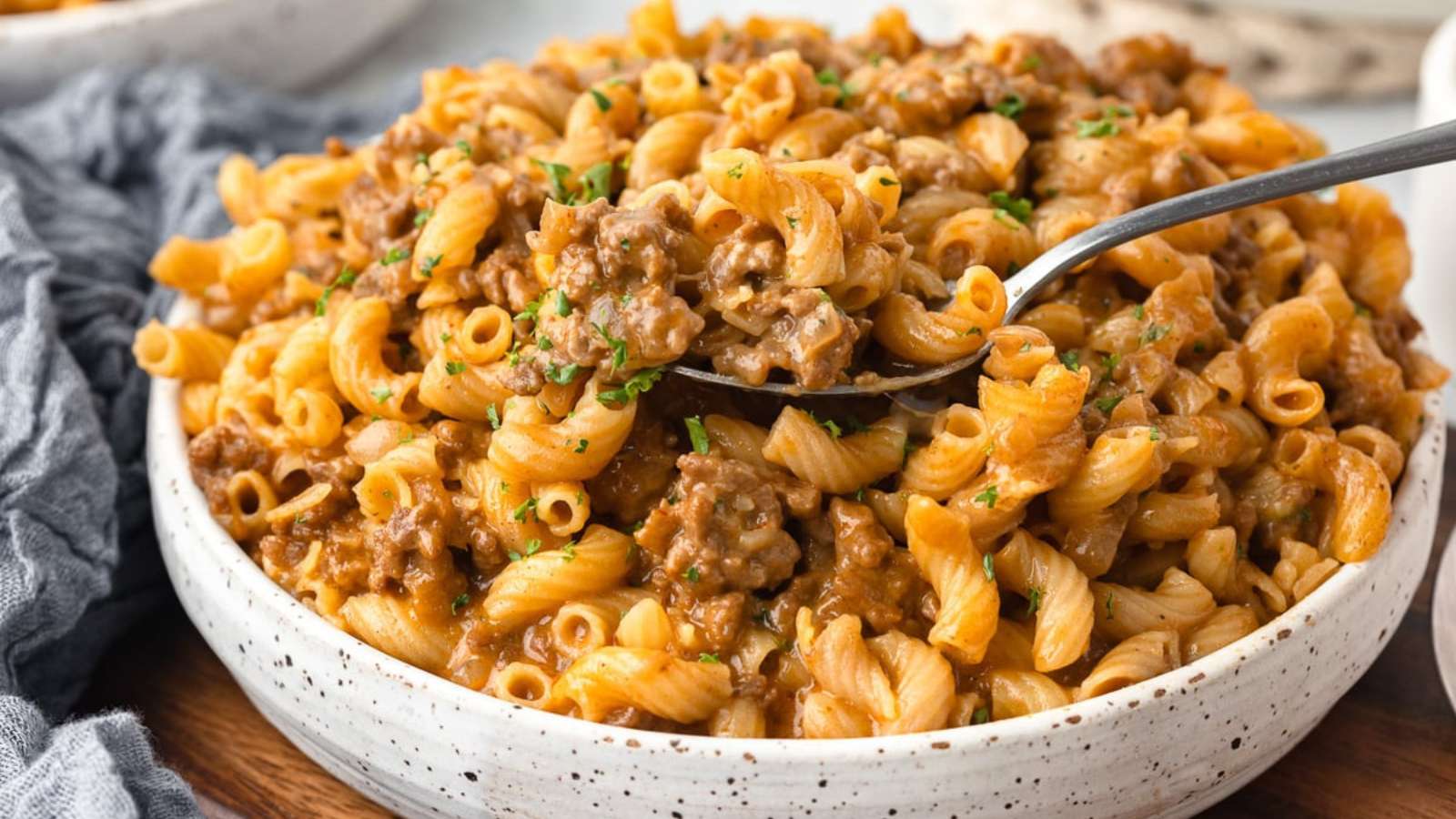 One-Pot Cheeseburger Macaroni recipe by She's Not Cookin'.