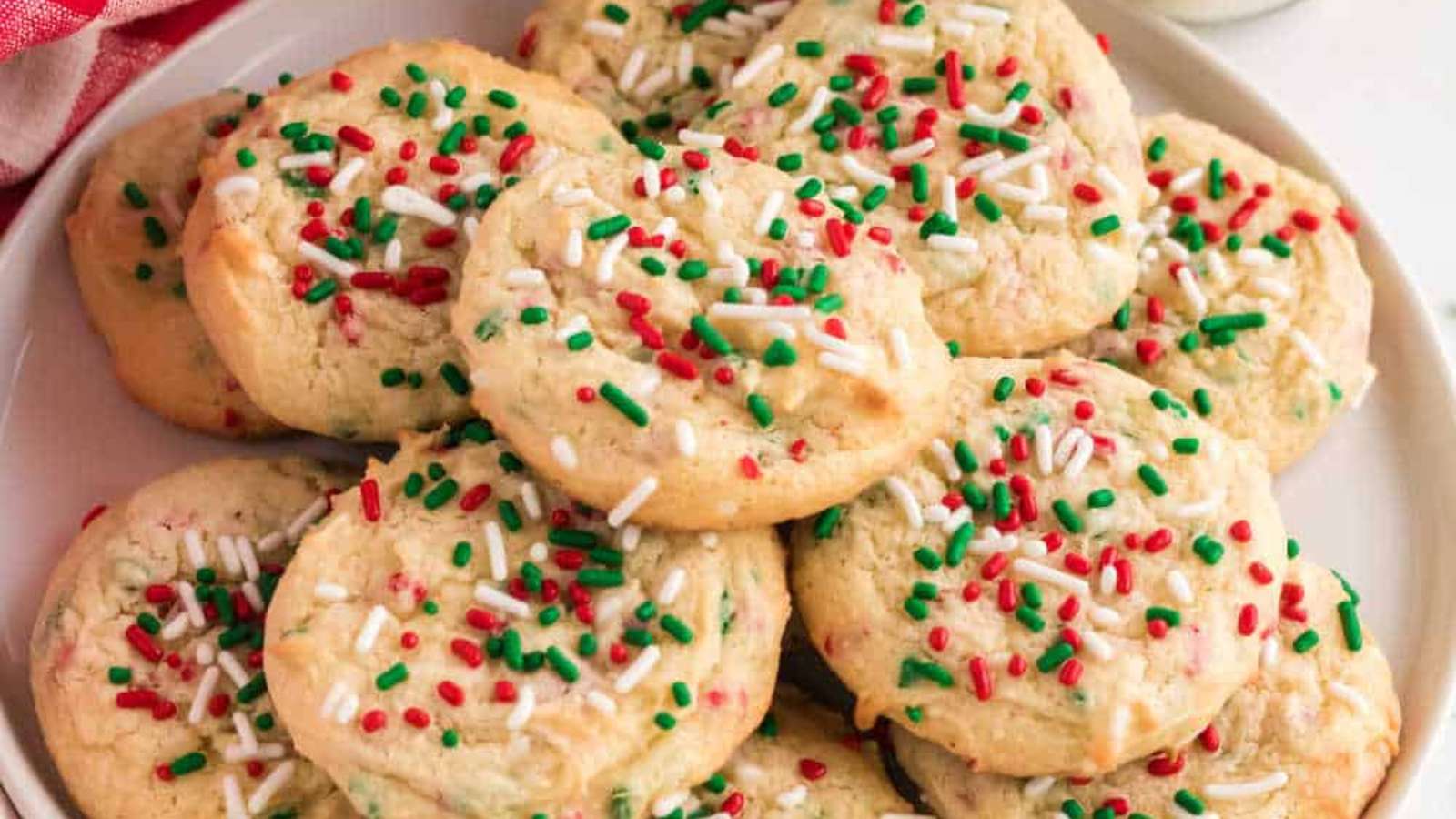 Christmas Cake Mix Cookies recipe by Simply Stacie.