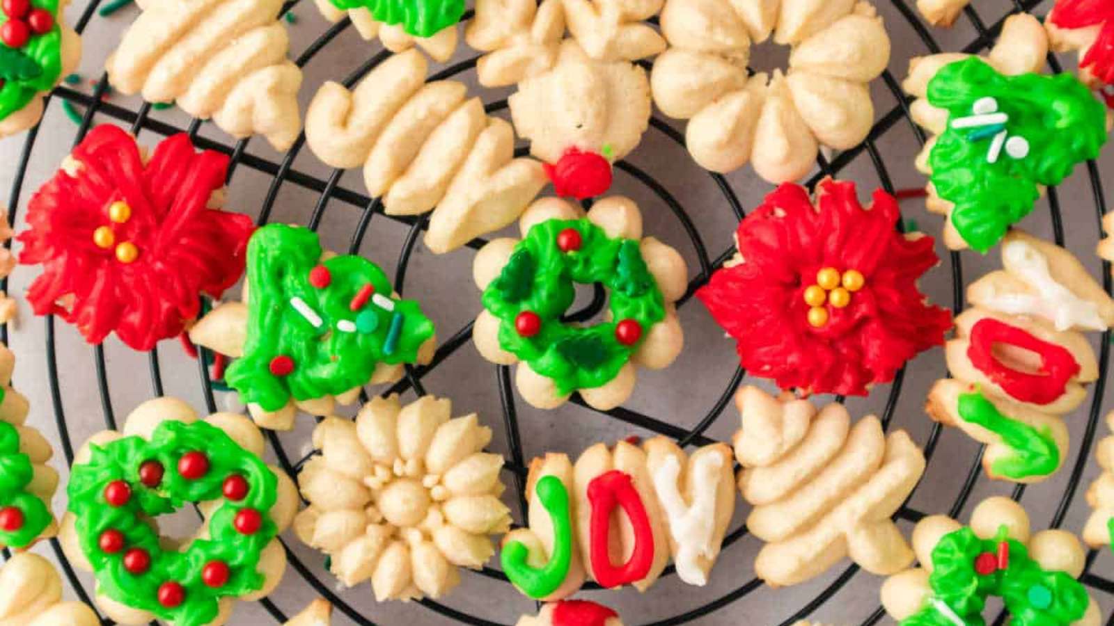 Classic Christmas Spritz Cookies recipe by Simply Stacie.