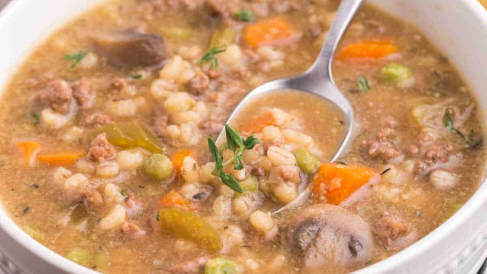 Easy Beef And Barley Soup recipe by Simply Stacie.