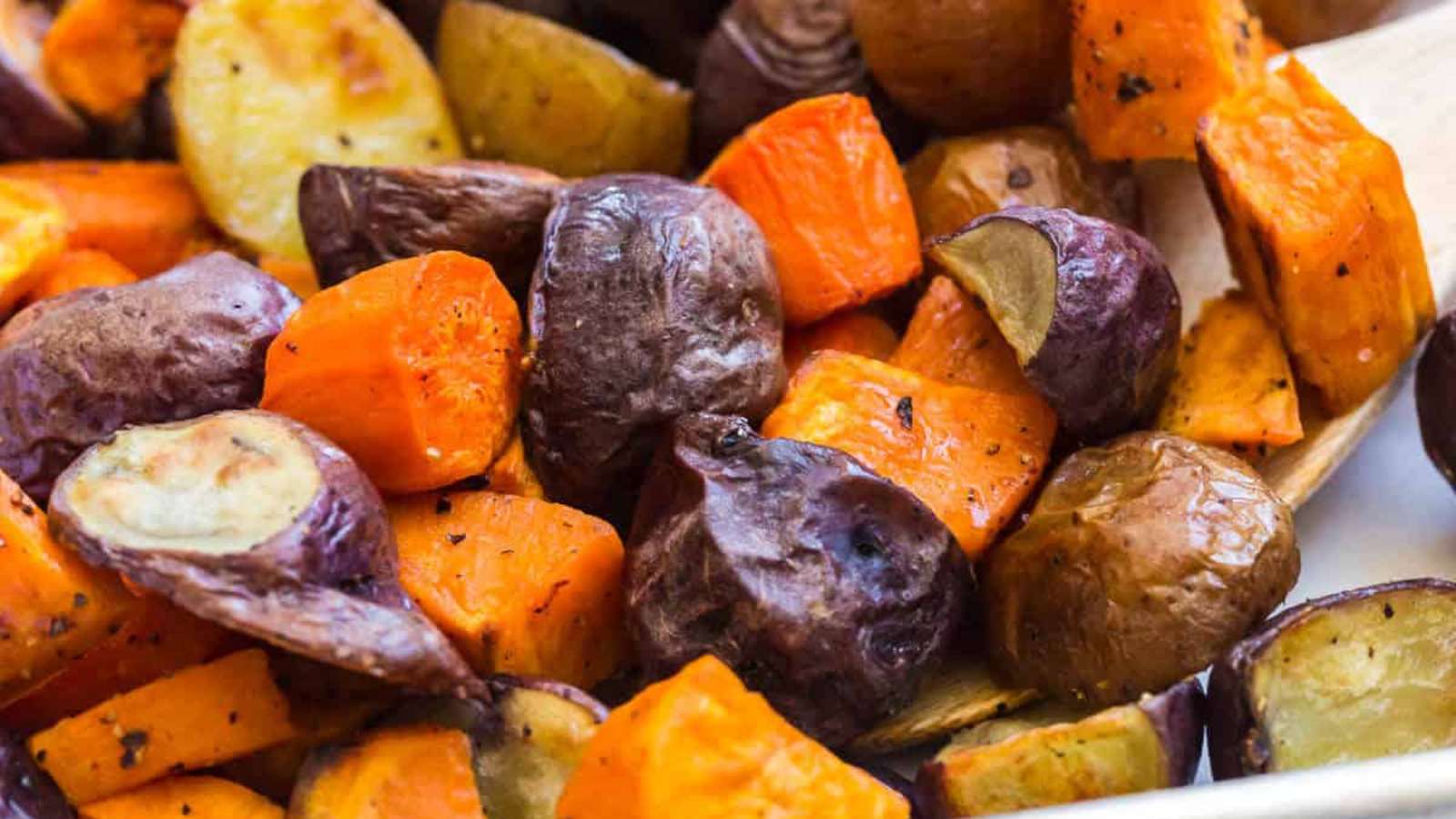 Roasted Root Vegetables recipe by Simply Stacie.