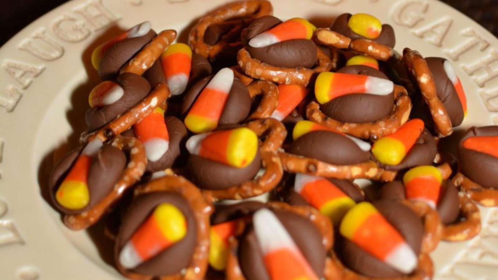 Candy Corn Pretzel Kisses recipe by The Cookin Chicks.