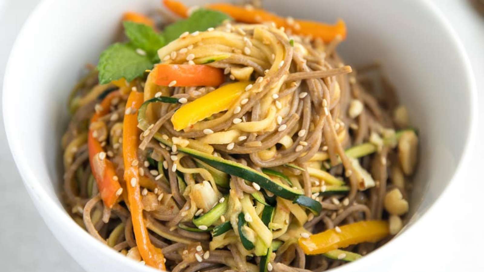 Spicy Peanut Soba Noodles recipe by The Forked Spoon.