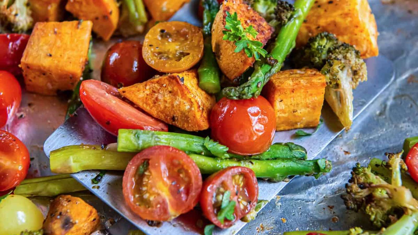 Sheet Pan Roasted Vegetables recipe by Valerie’s Kitchen.
