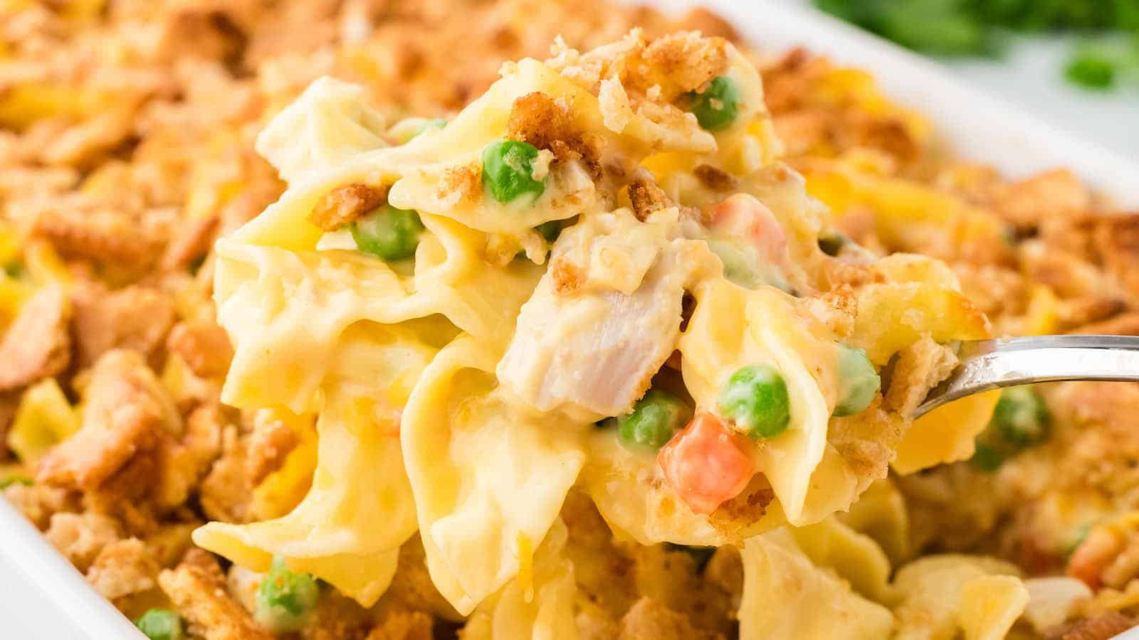 Chicken and Noodle Casserole recipe by Cheerful Cook.