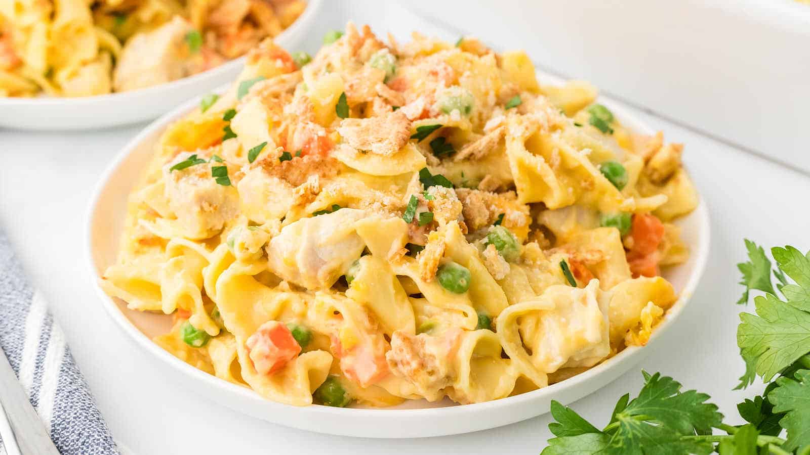 Chicken and Noodle Casserole recipe by Cheerful Cook.