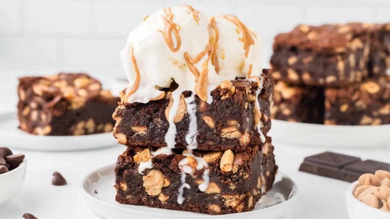 Chocolate Peanut Butter Brownies recipe by Cheerful Cook.