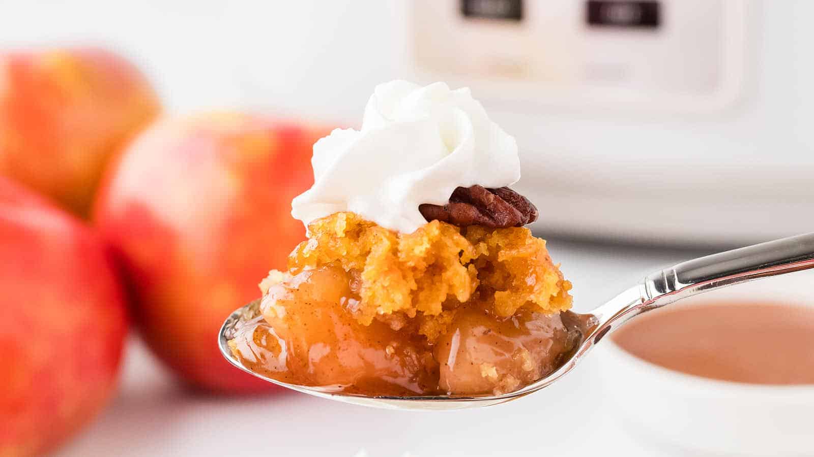 Crockpot Apple Dump Cake recipe by Cheerful Cook.