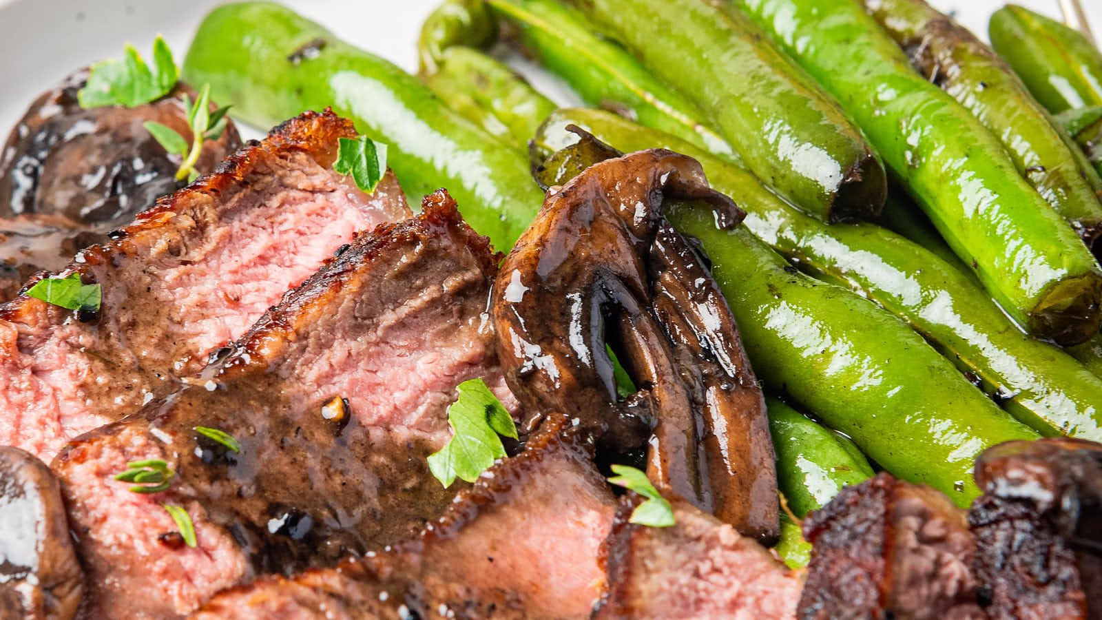 NW York Strip Steak with Green Bean recipe by Cheerful Cook.