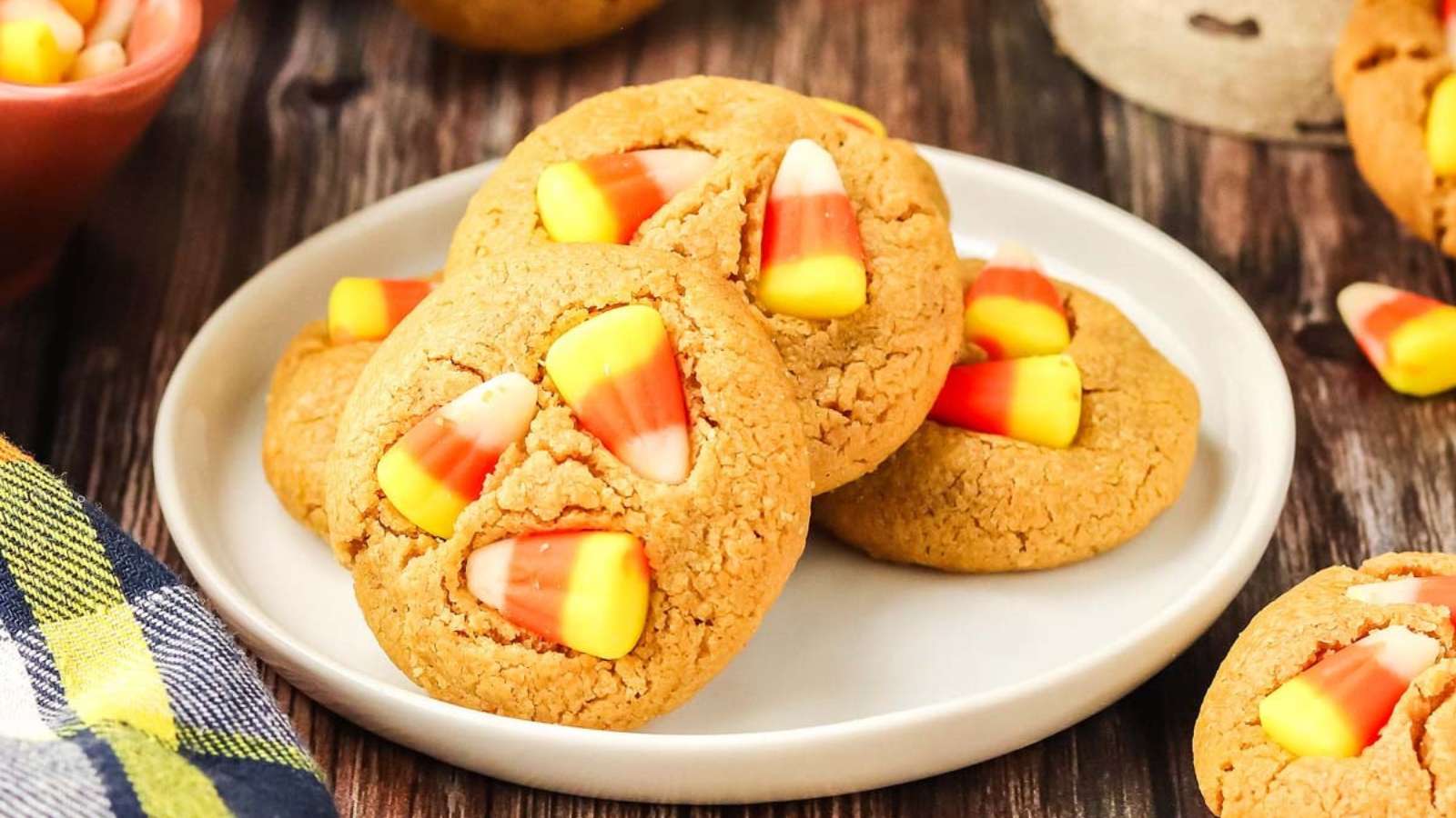Candy Corn Peanut Butter Cookies recipe by xoxoBella.