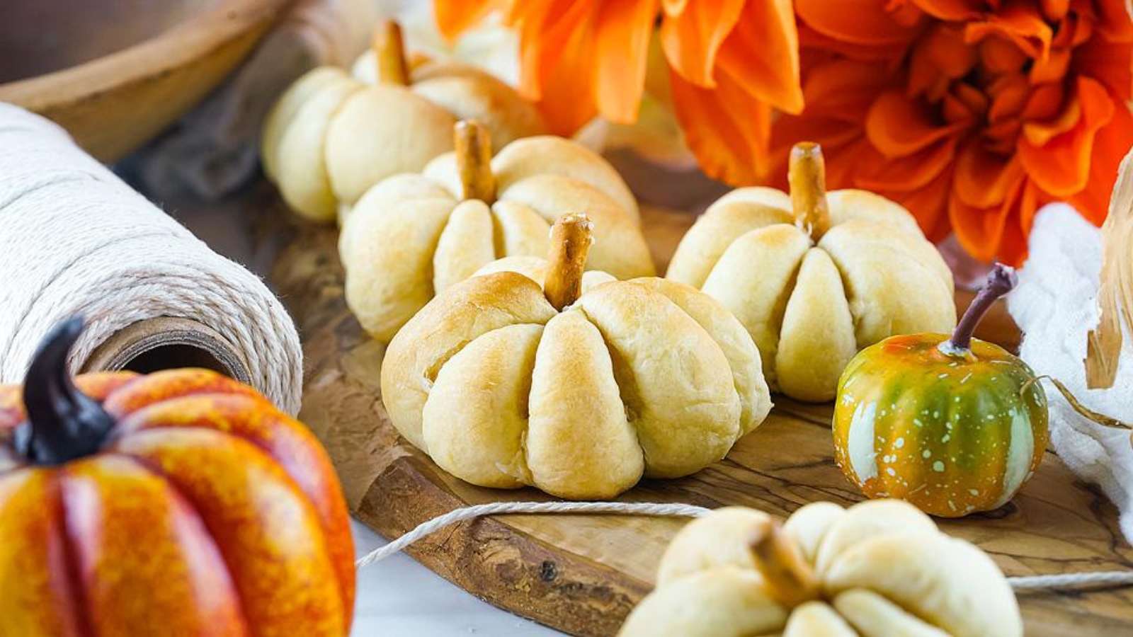 Cheese Stuffed Pumpkin Shaped Bites recipe by xoxoBella.