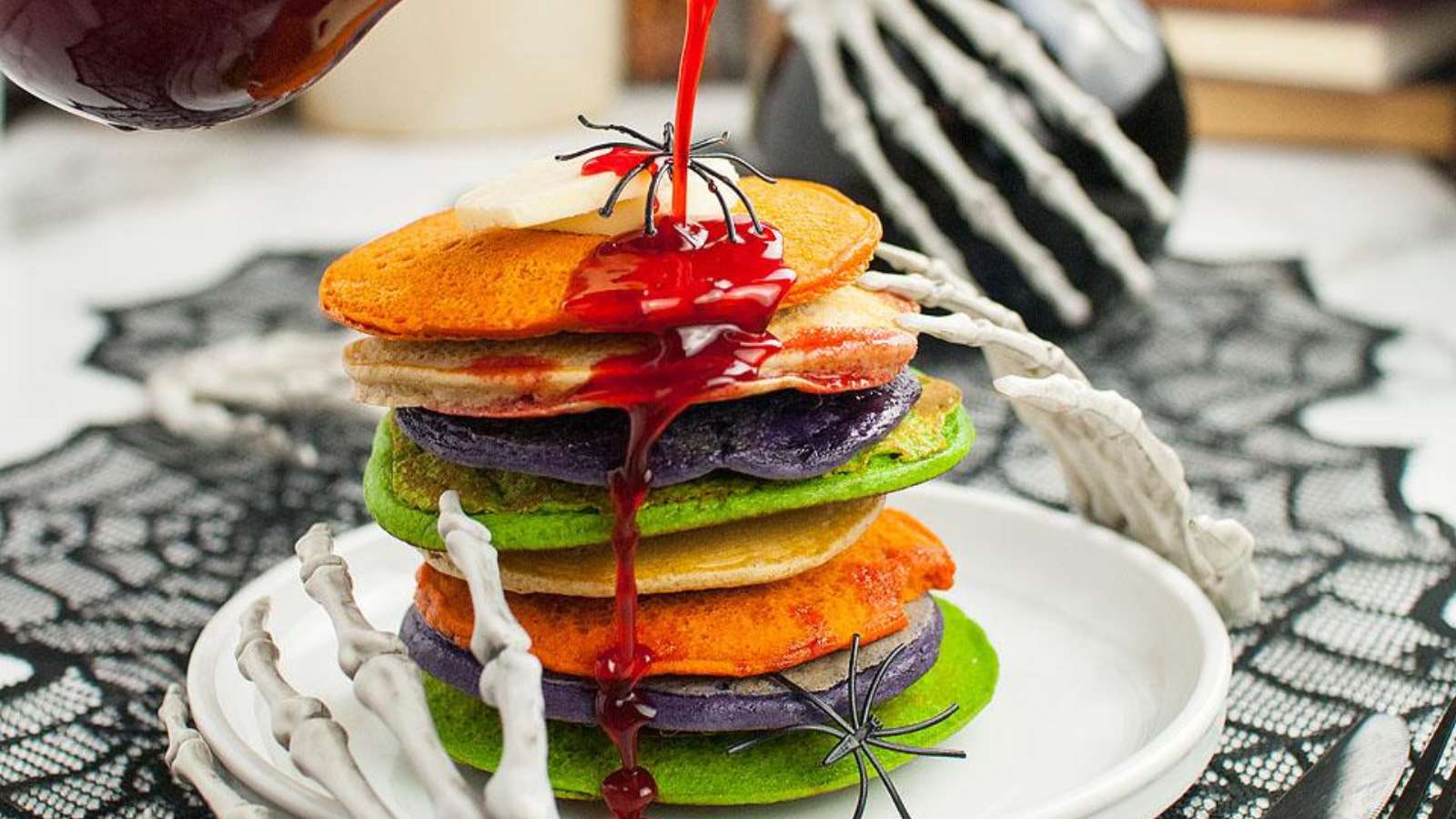 Colourful Halloween Pancakes recipe by xoxoBella.