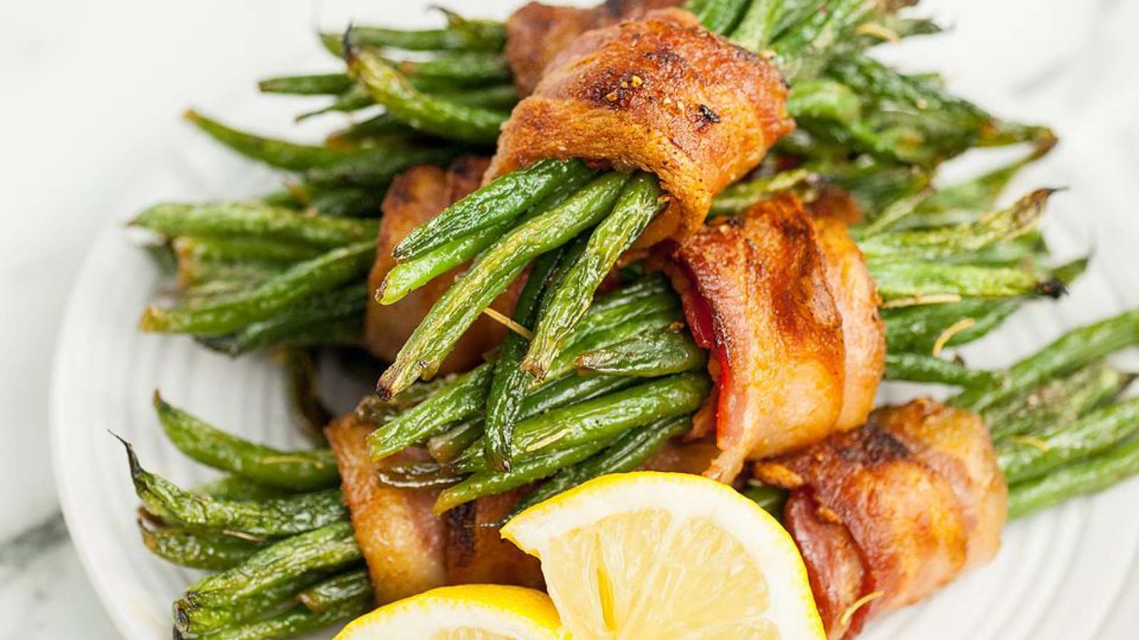 Maple Bacon Wrapped Green Bean Bundles recipe by xoxoBella.
