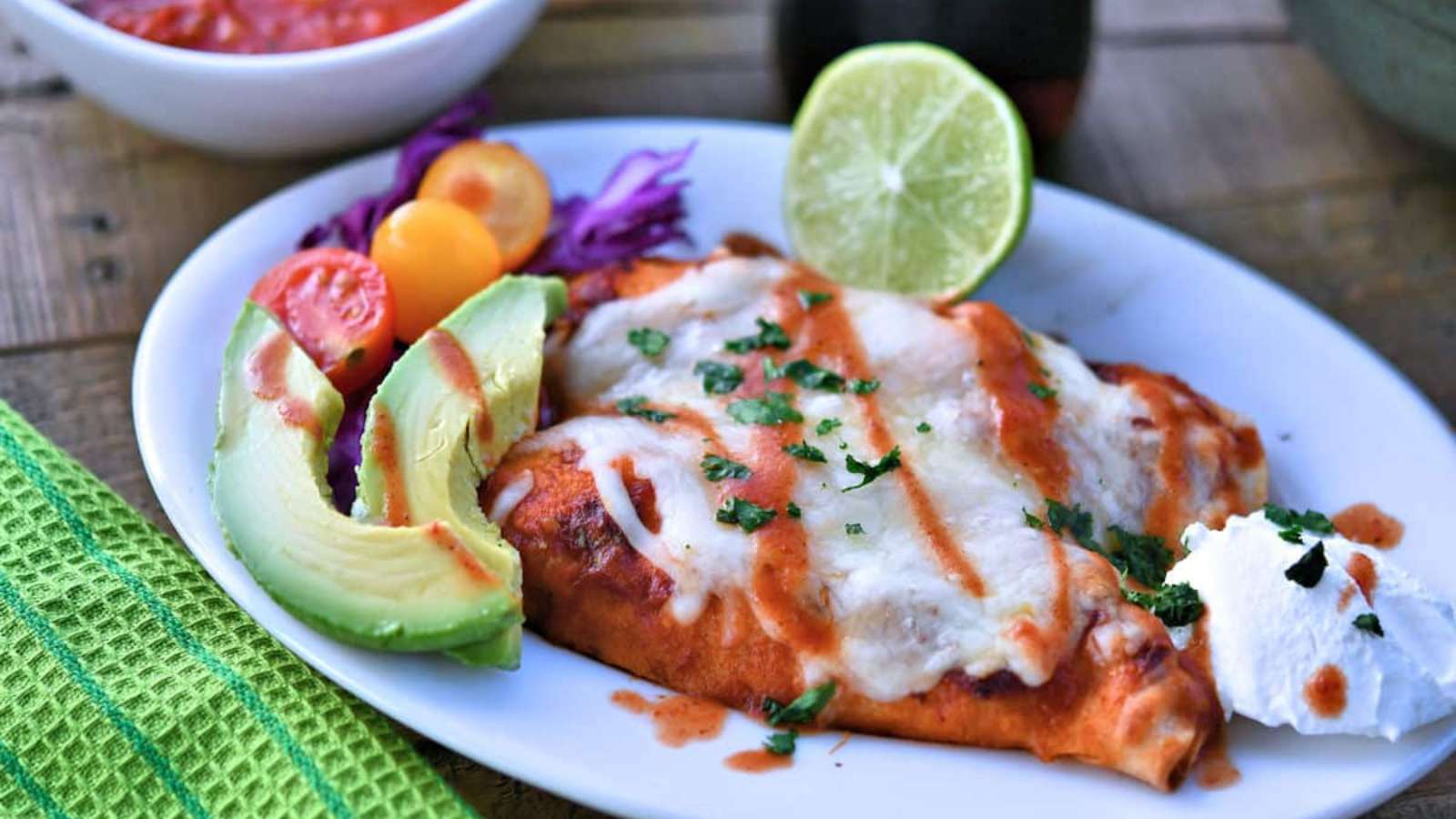 Salsa Chicken Enchiladas recipe by 24Bite.