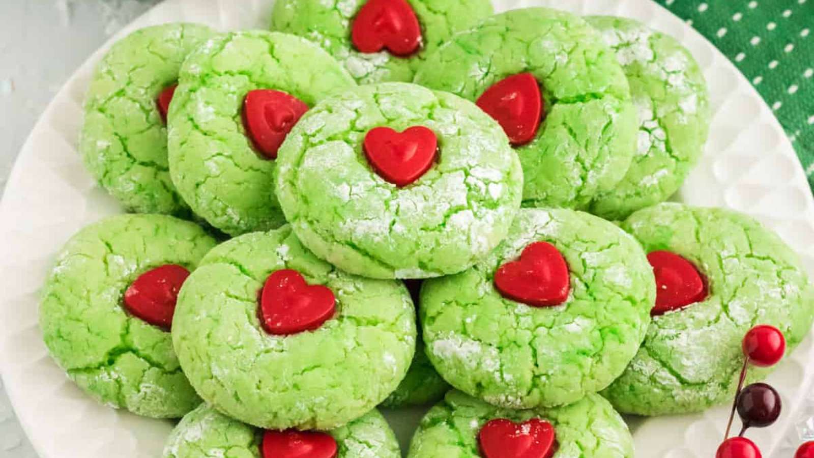 Grinch Cookies recipe by Crayons and Craving.