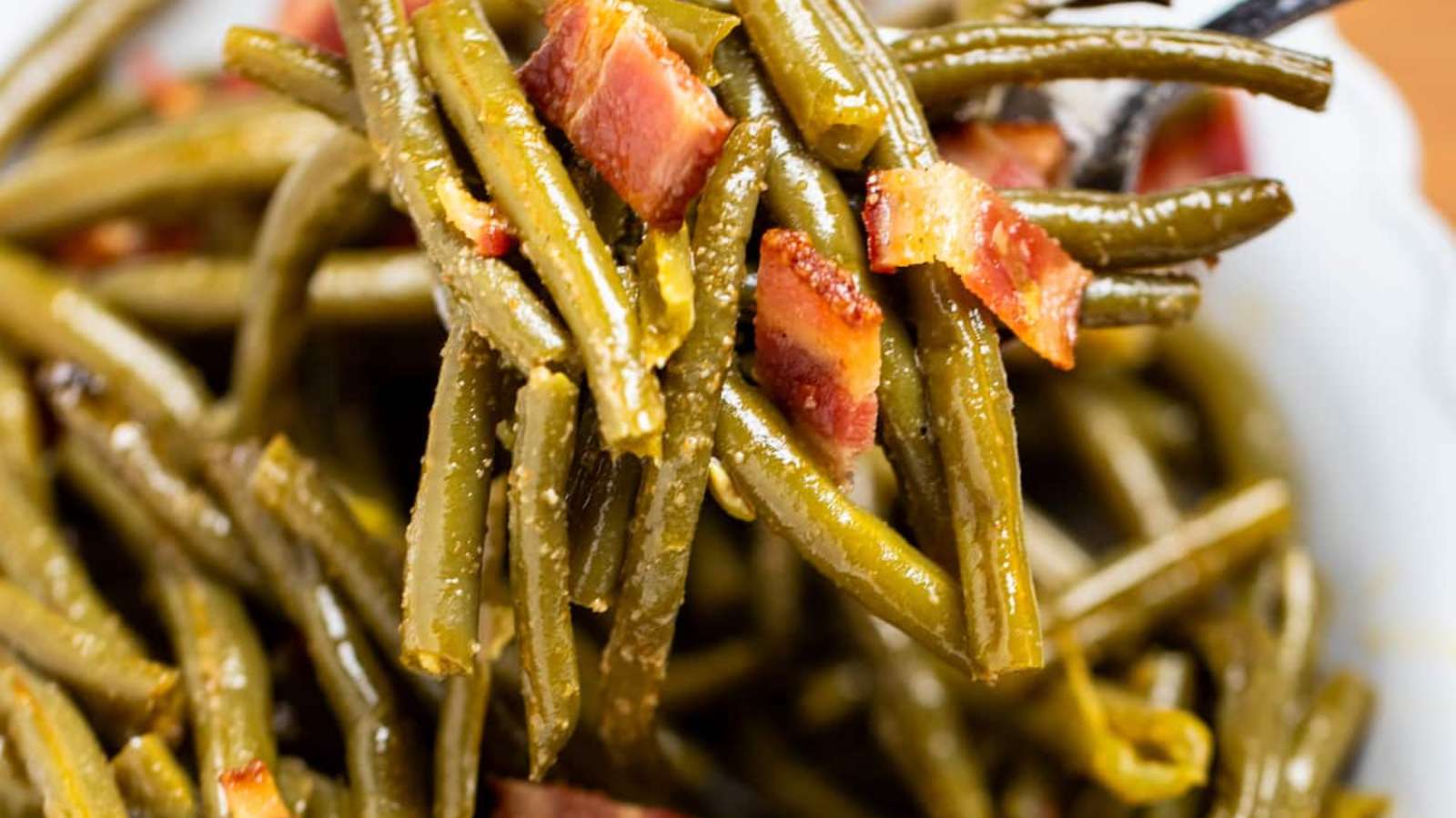 Crockpot Green Beans recipe by Dishing Delish.