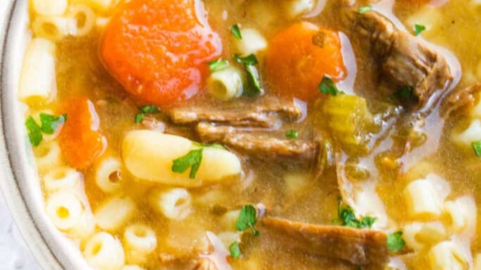 Slow Cooker Beef Brisket Soup recipe by Erren’s Kitchen.