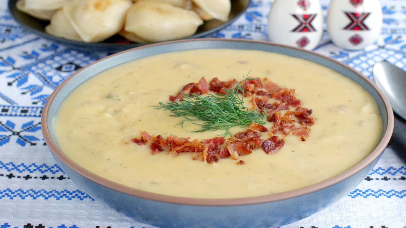 Loaded Pierogi Soup recipe by Food Meanderings.