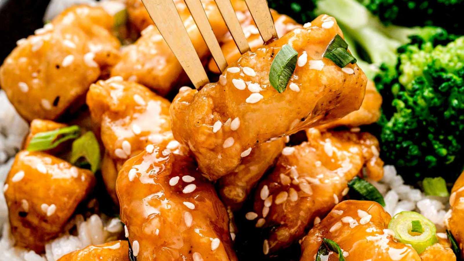 Honey Sesame Chicken recipe by Haute and Healthy Living.