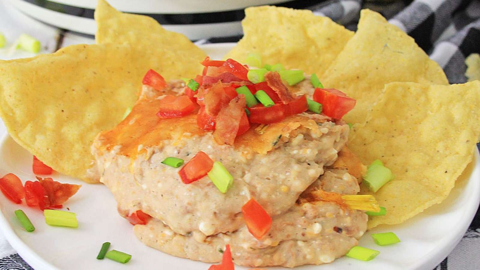 Cheesy Bacon Ranch Bean Dip recipe by Kitchen Divas.