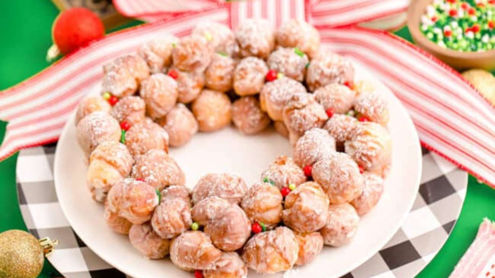 Christmas Donut Wreath recipe by Love From The Oven.