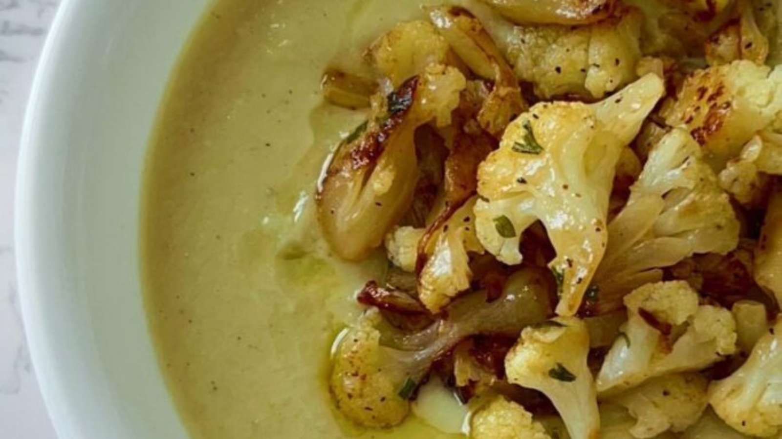 Creamy Roasted Cauliflower Soup recipe by Nkechi Ajaeroh.