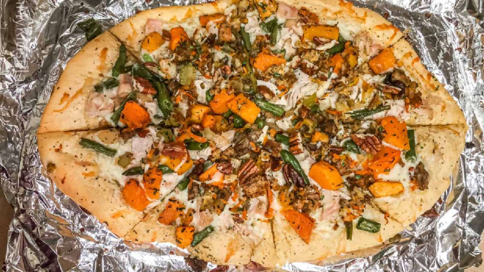 Holiday Leftovers Pizza recipe by On My Kids Plate.