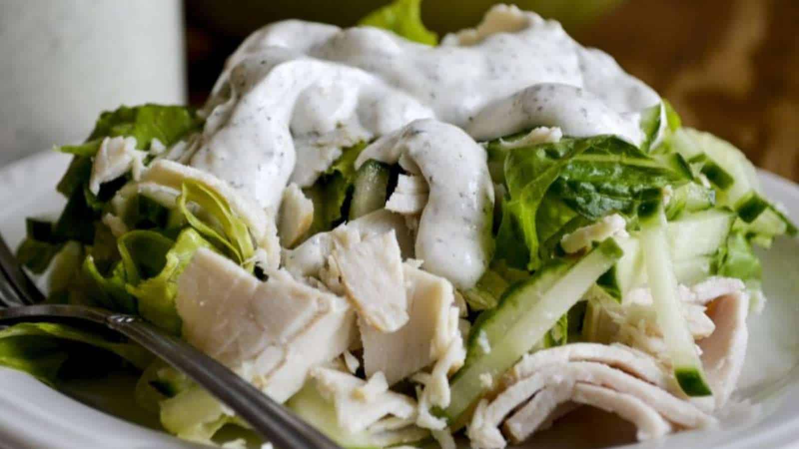 Green Salad with Leftover Turkey recipe by Raia’s Recipes.