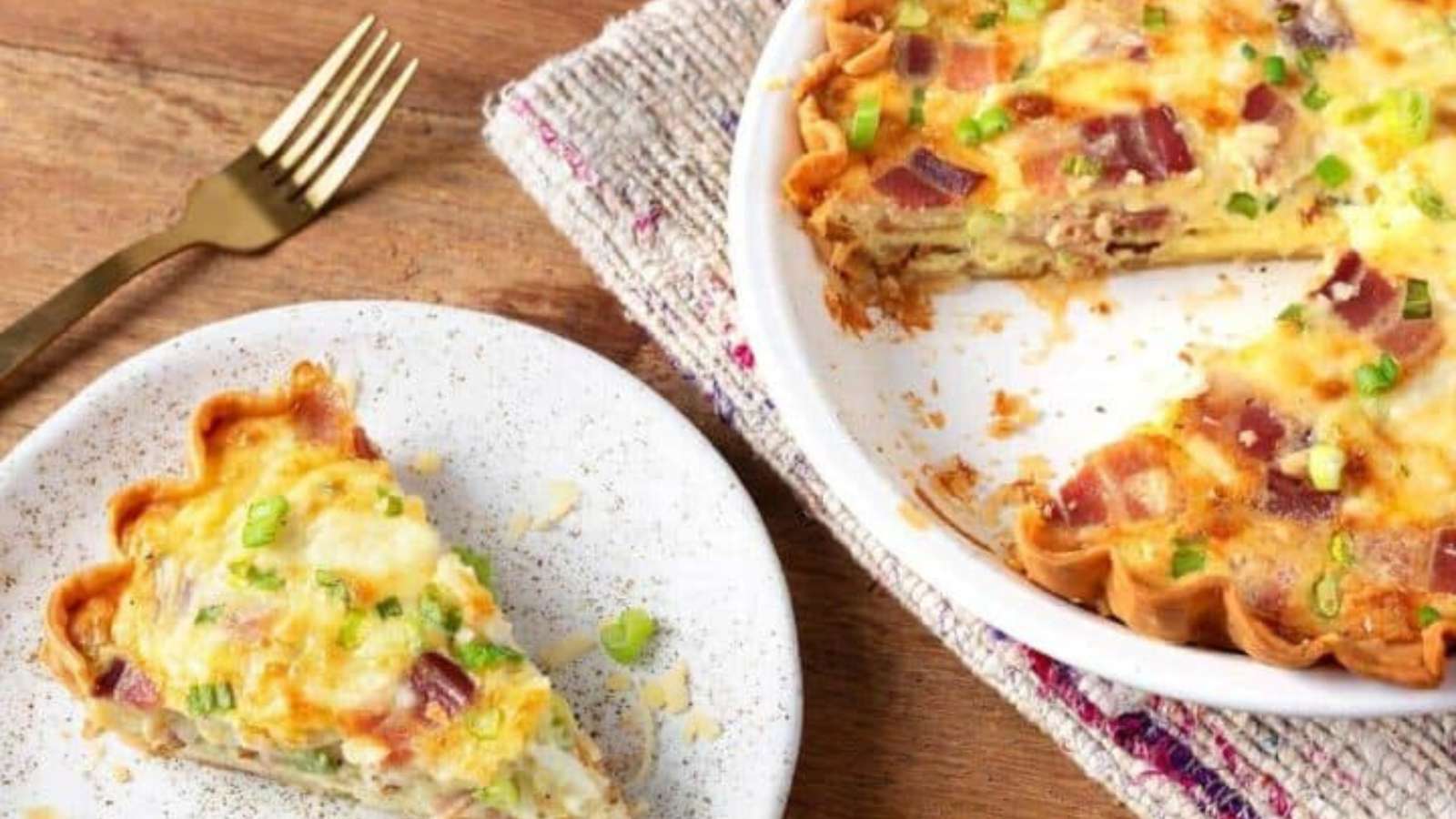 Bacon Cheese Quiche recipe by Retro Recipe Box.