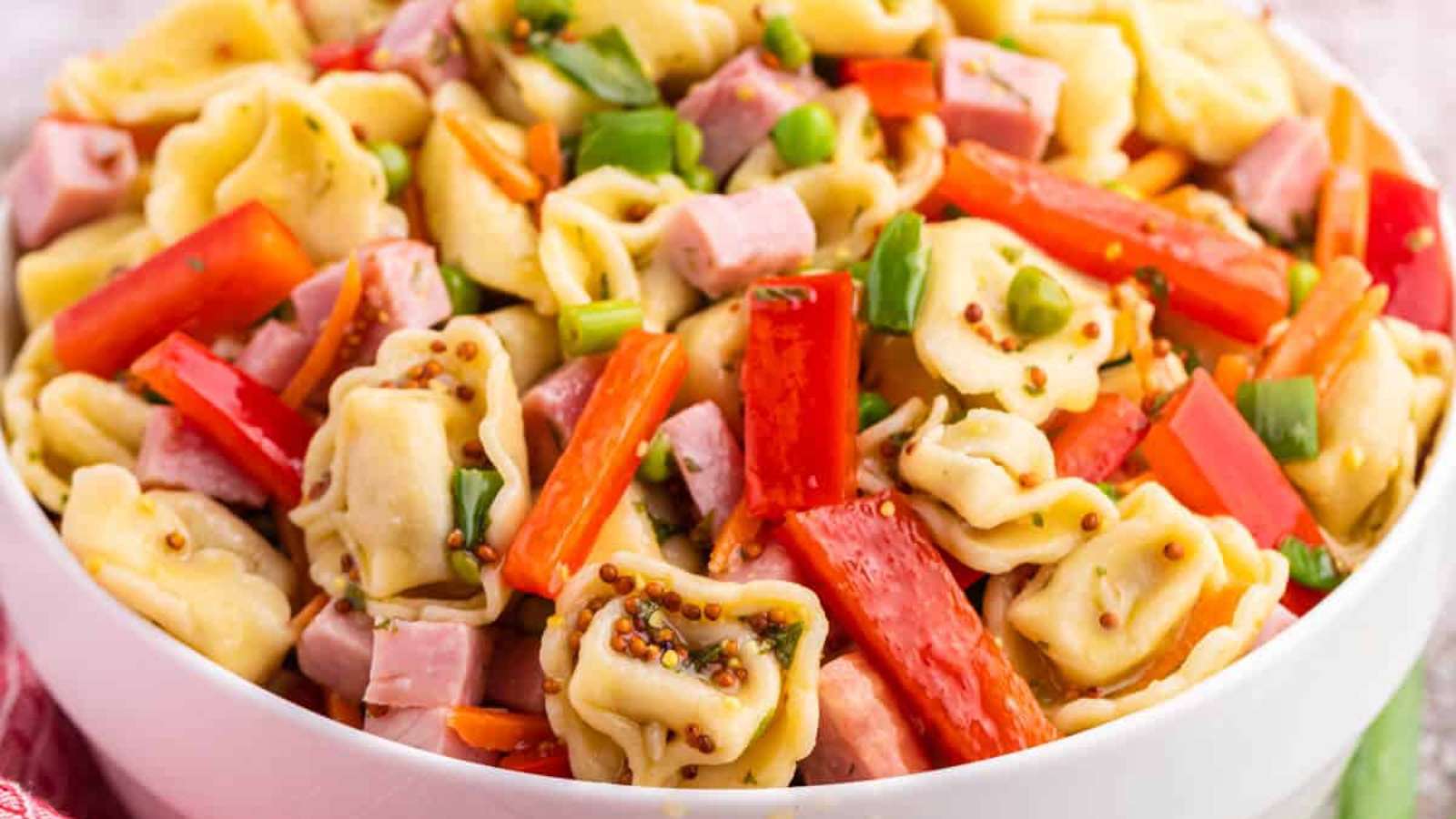 Easy Cold Tortellini Pasta Salad recipe by Simply Stacie.