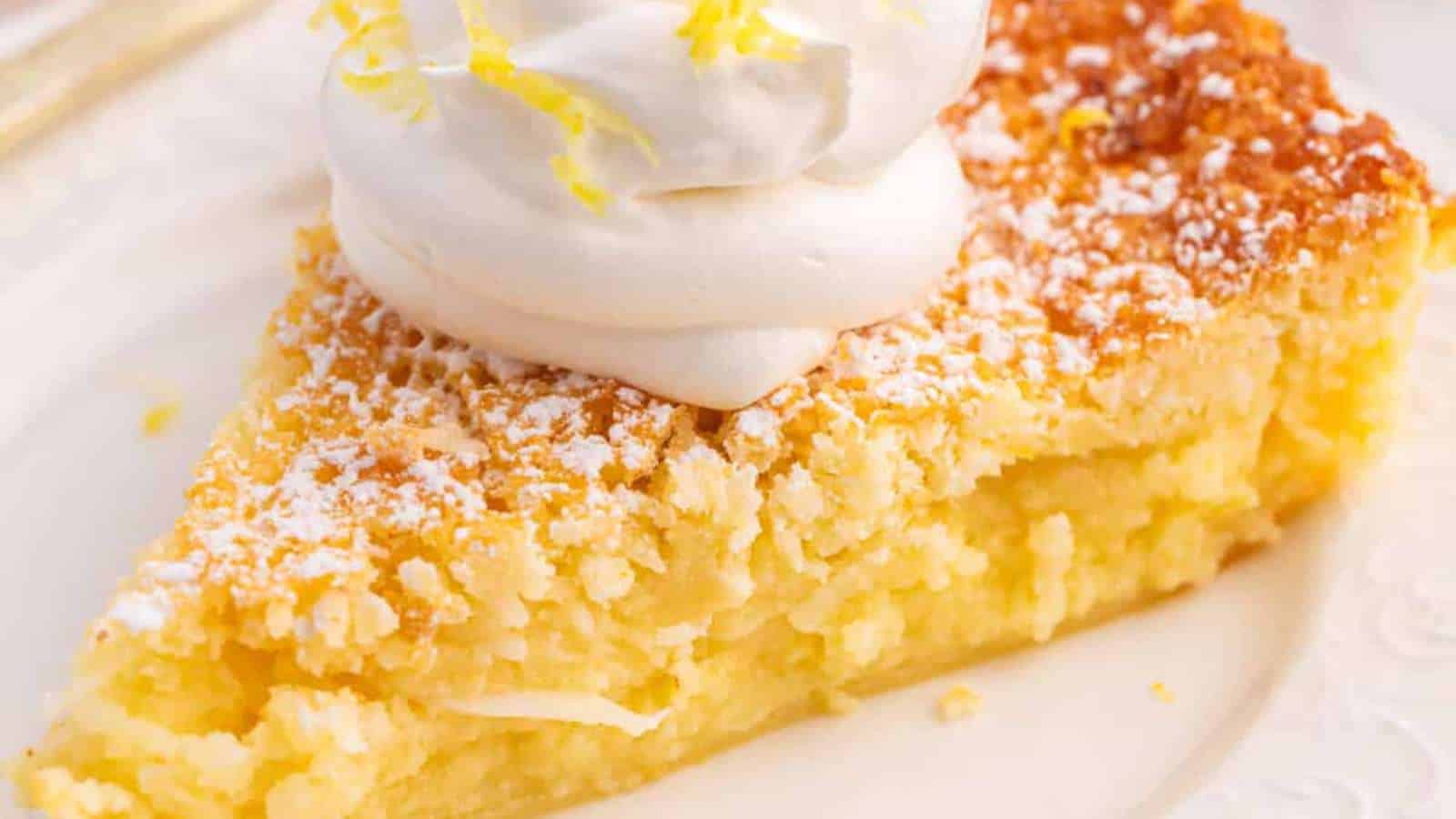 Lemon Impossible Pie recipe by Simply Stacie.