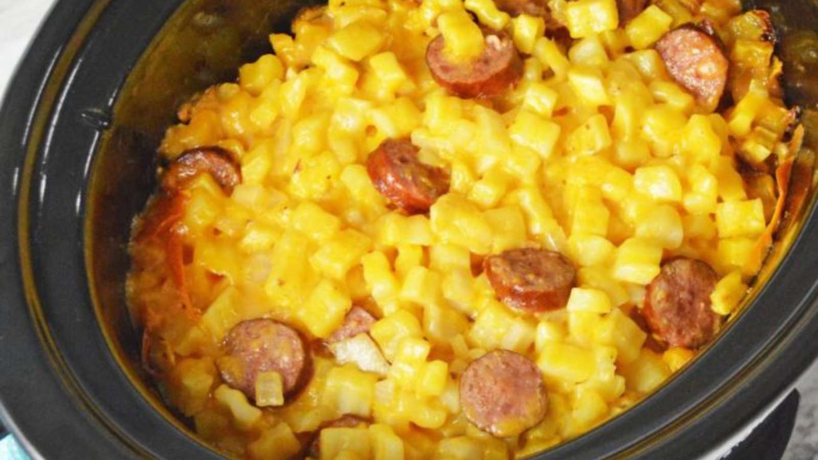 Slow Cooker Kielbasa Hash Brown Casserole recipe by Pam's Daily Dish.