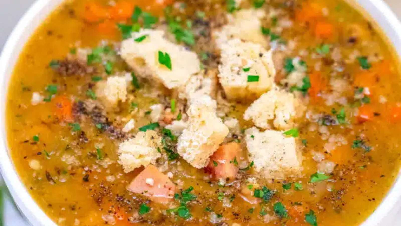 Ham Split Pea Soup recipe by Sweet and Savory Meals.