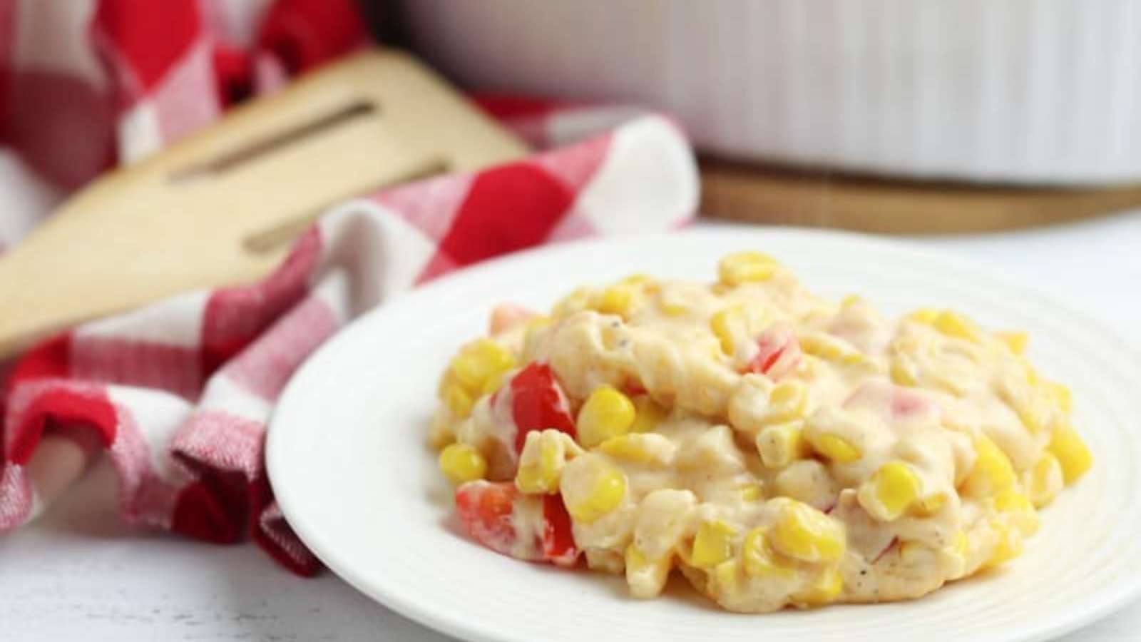 Fiesta Corn Casserole recipe by Sweet and Savory Morsels.