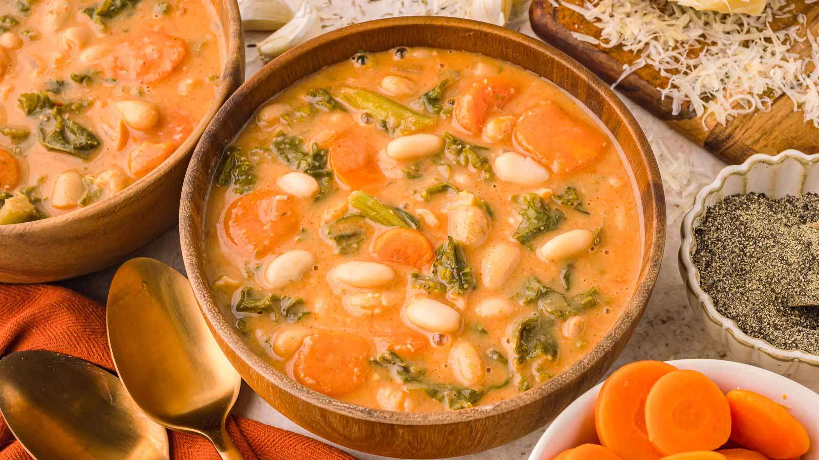 Kale and White Bean Soup recipe by Tessie's Table.