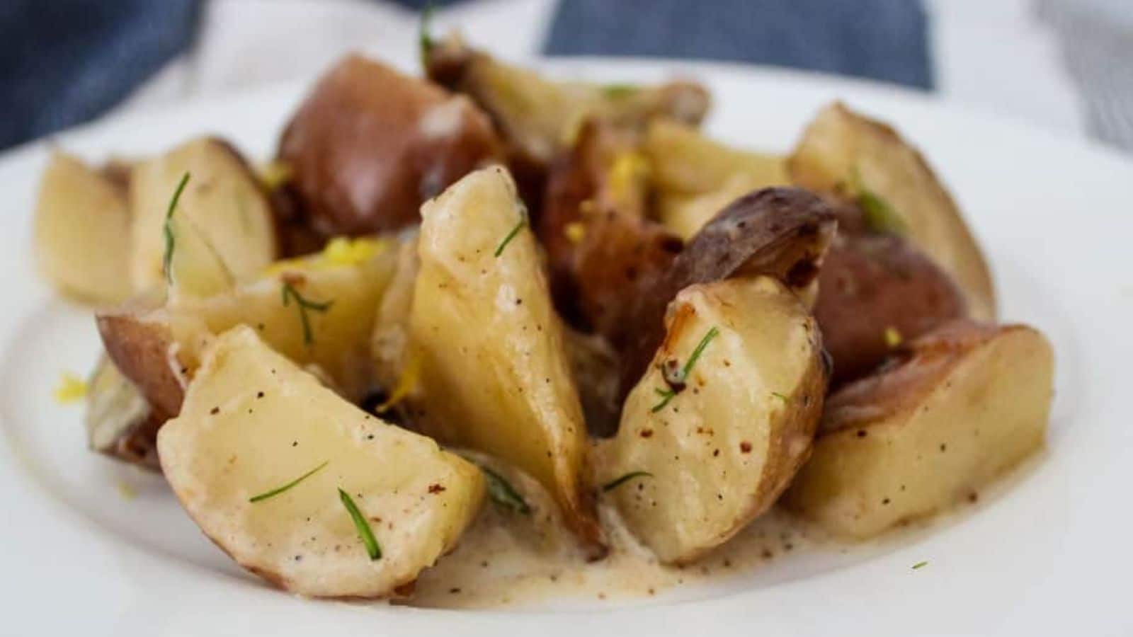 Crock Pot Creamy Dill Potatoes recipe by The Default Cook.