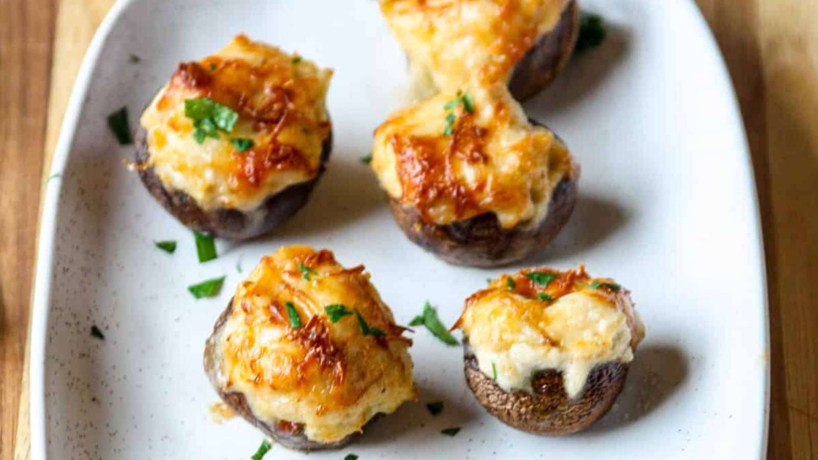 Air Fryer Stuffed Mushrooms recipe by The Food Blog.