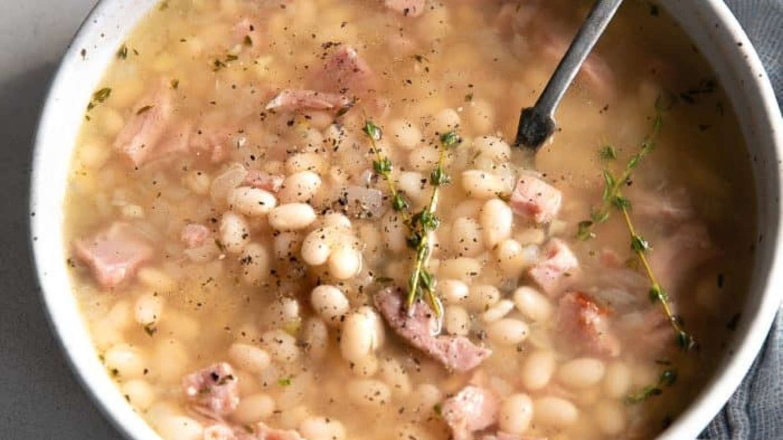 Navy Bean Soup With Ham recipe by The Forked Spoon.